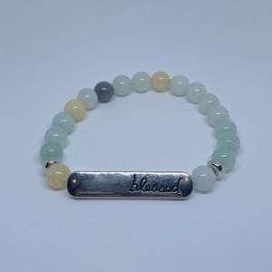 Blessed beaded charm bracelet
